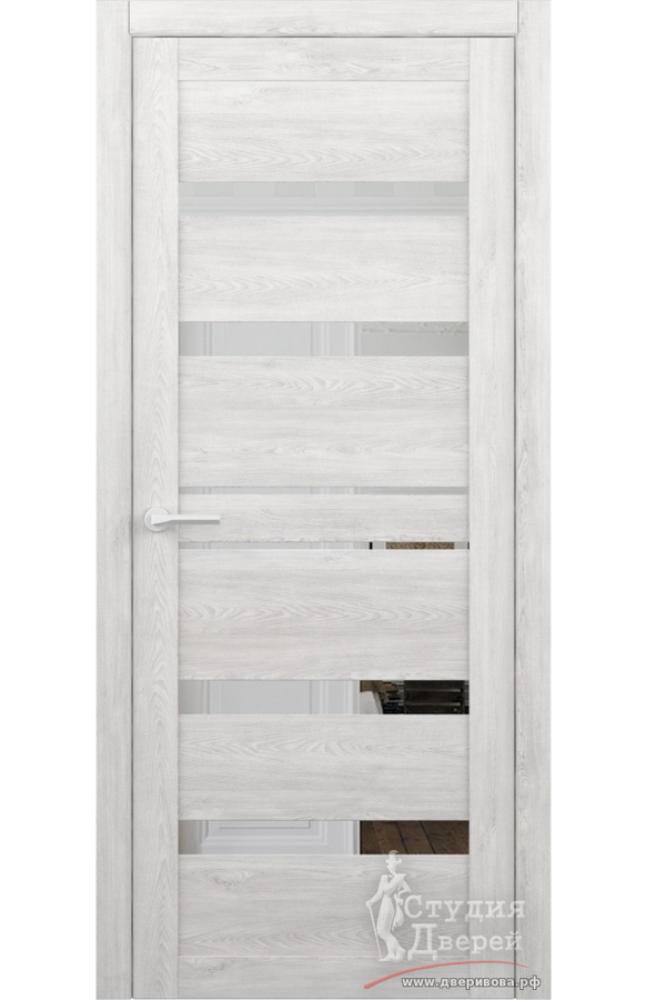 Полотно дверное ПО Эко-шпон Дрезден дуб нордик зеркало